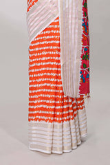Printed floral pallu