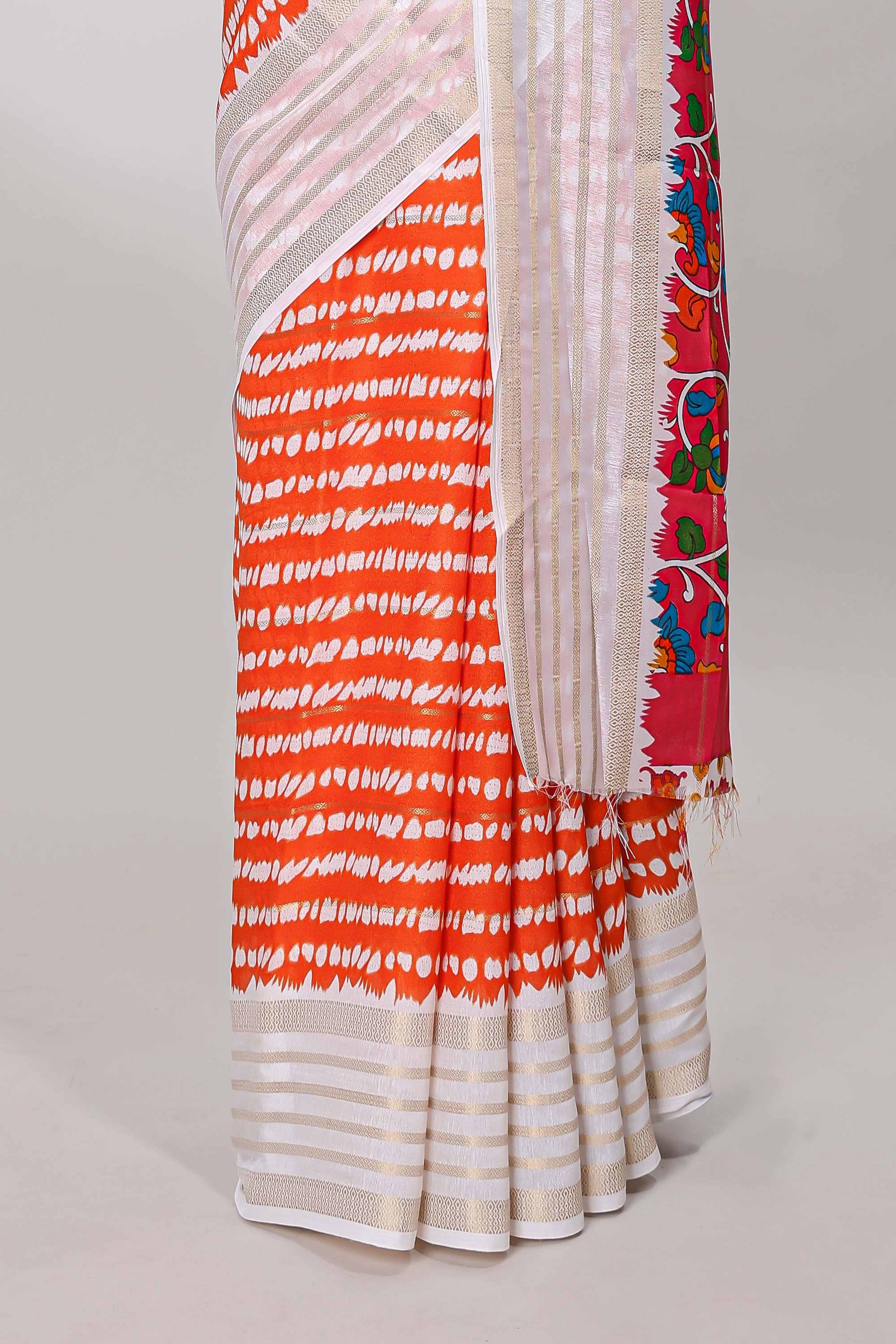 Printed floral pallu