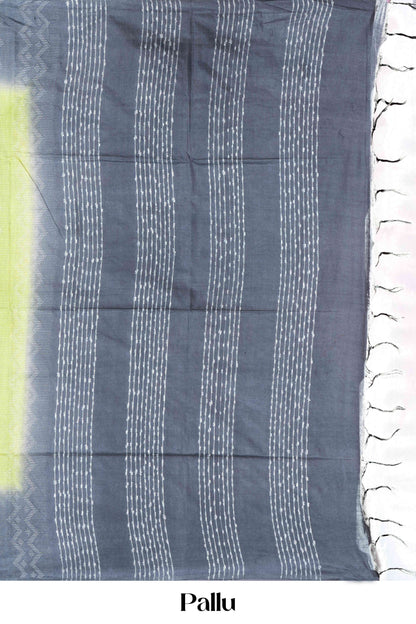 Printed linen saree design

