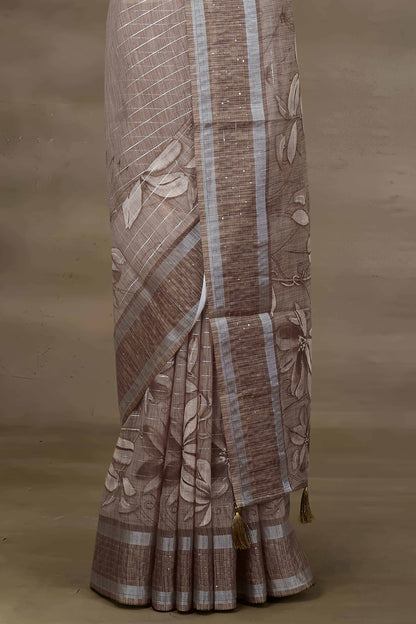 Printed linen sarees collection