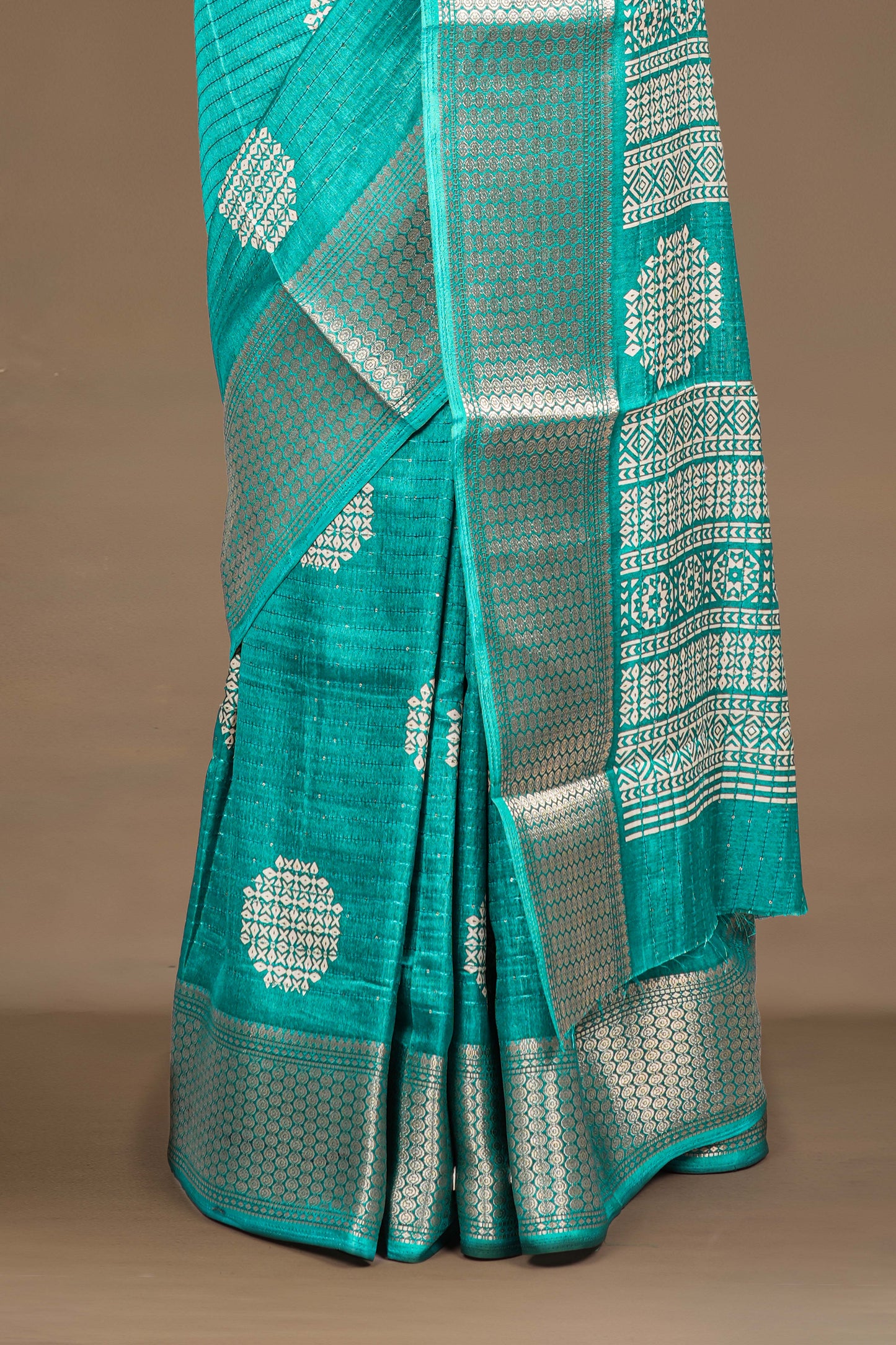 Printed pallu dupion silk saree
