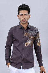 Printed satin fashion shirt