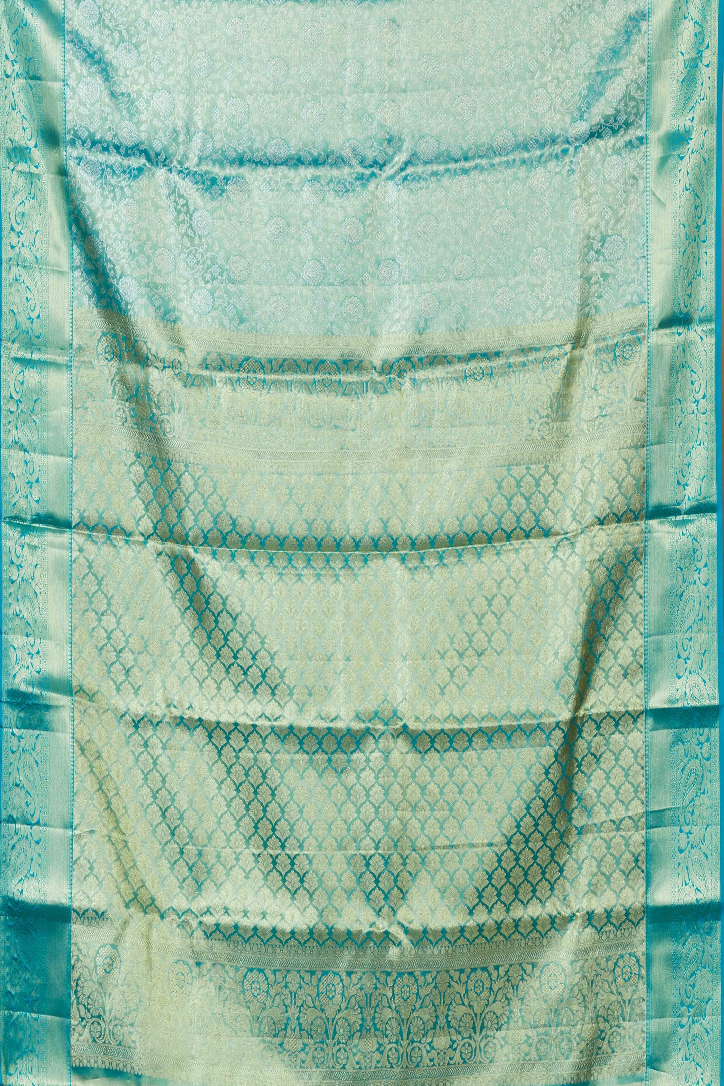 
Pure aqua silk saree for wedding