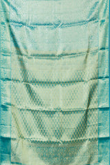 Pure aqua silk saree for wedding