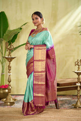 Pure cream silk saree