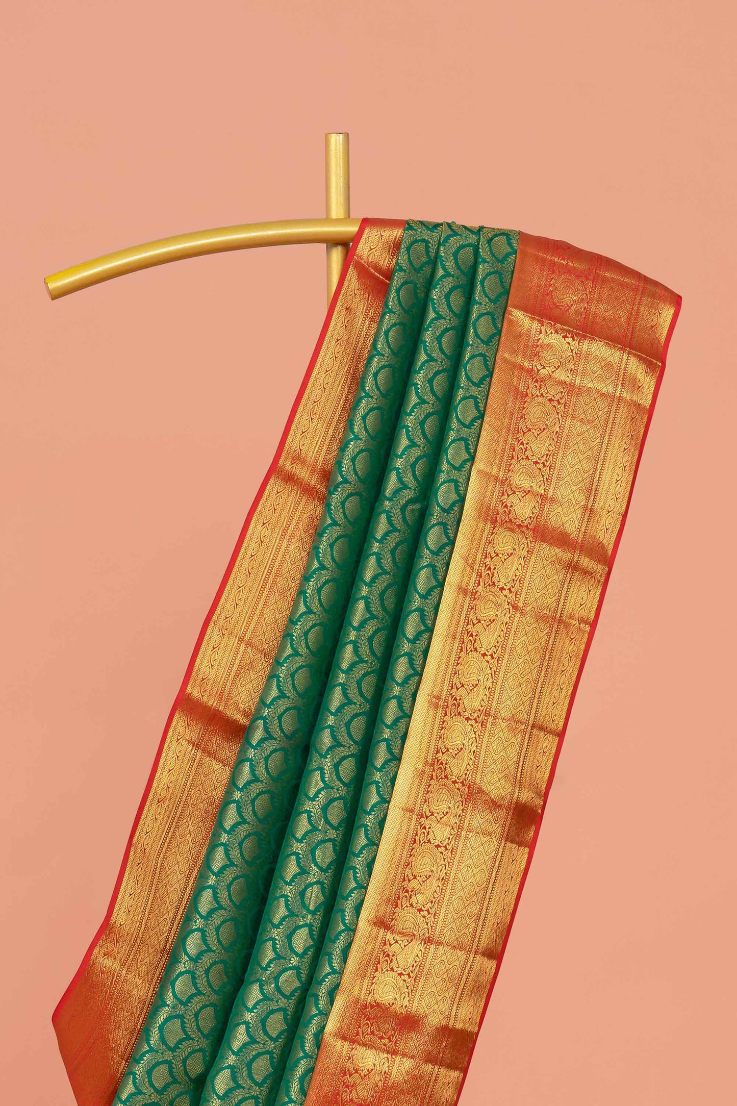 Pure green silk saree
