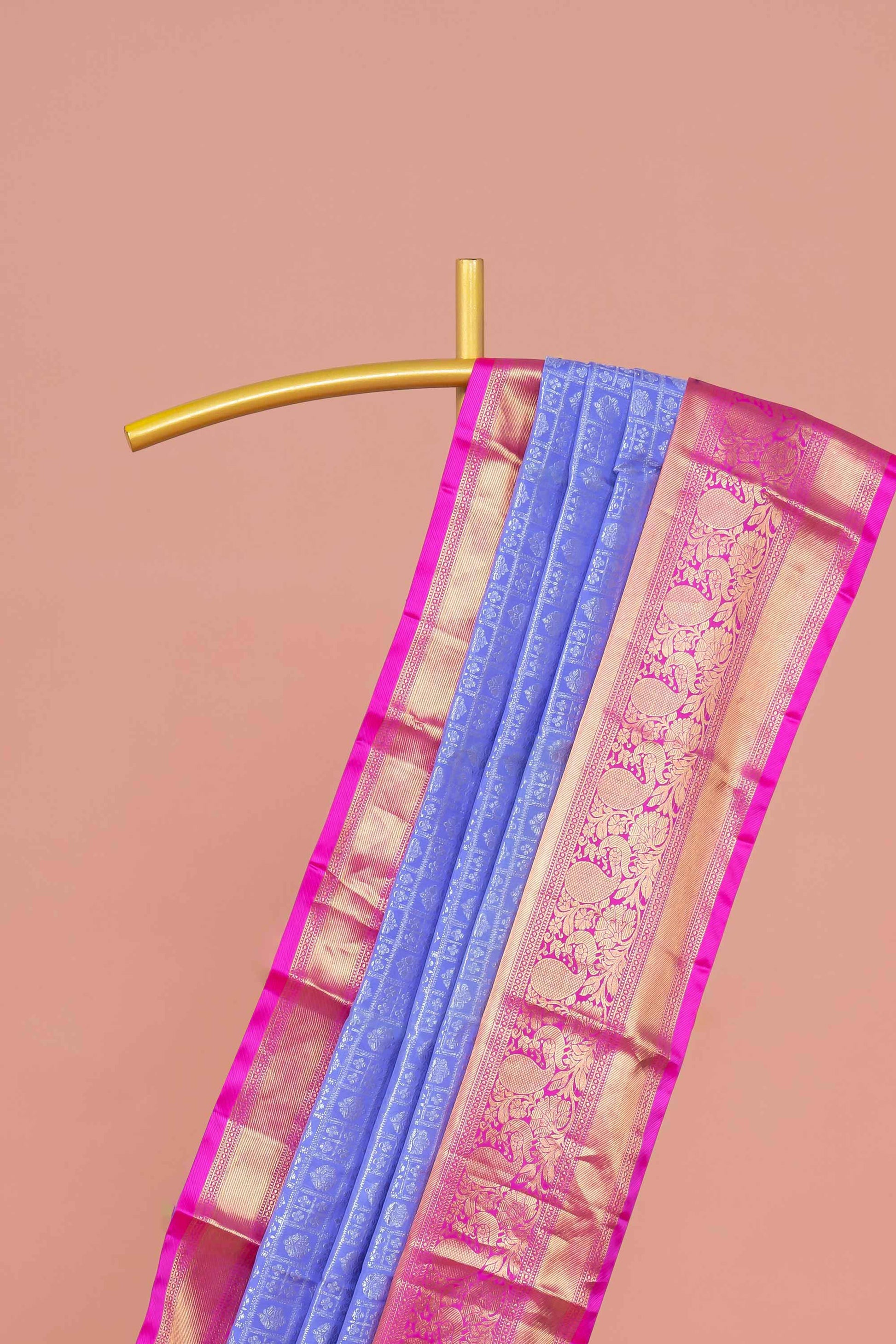 Pure lavender silk saree