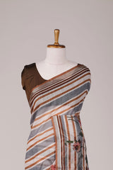 Pure linen printed saree