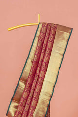 Pure maroon silks sarees