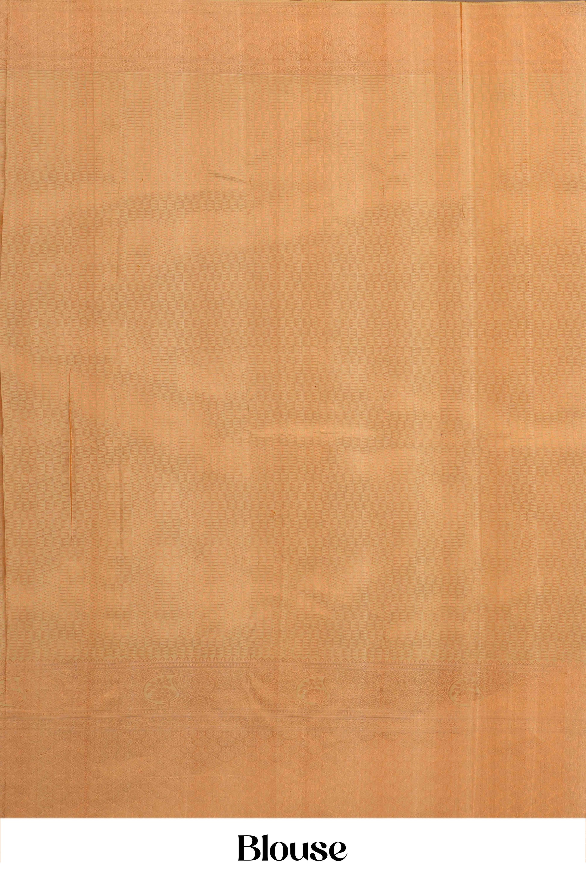 Pure peach bridal silk saree