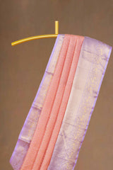 Pure peach silk saree