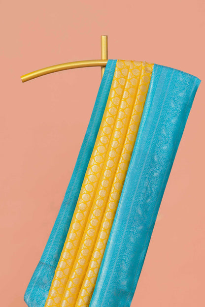 Pure yellow silk saree