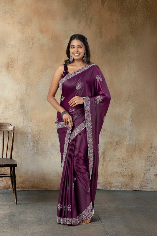 Purple Designer Sarees
