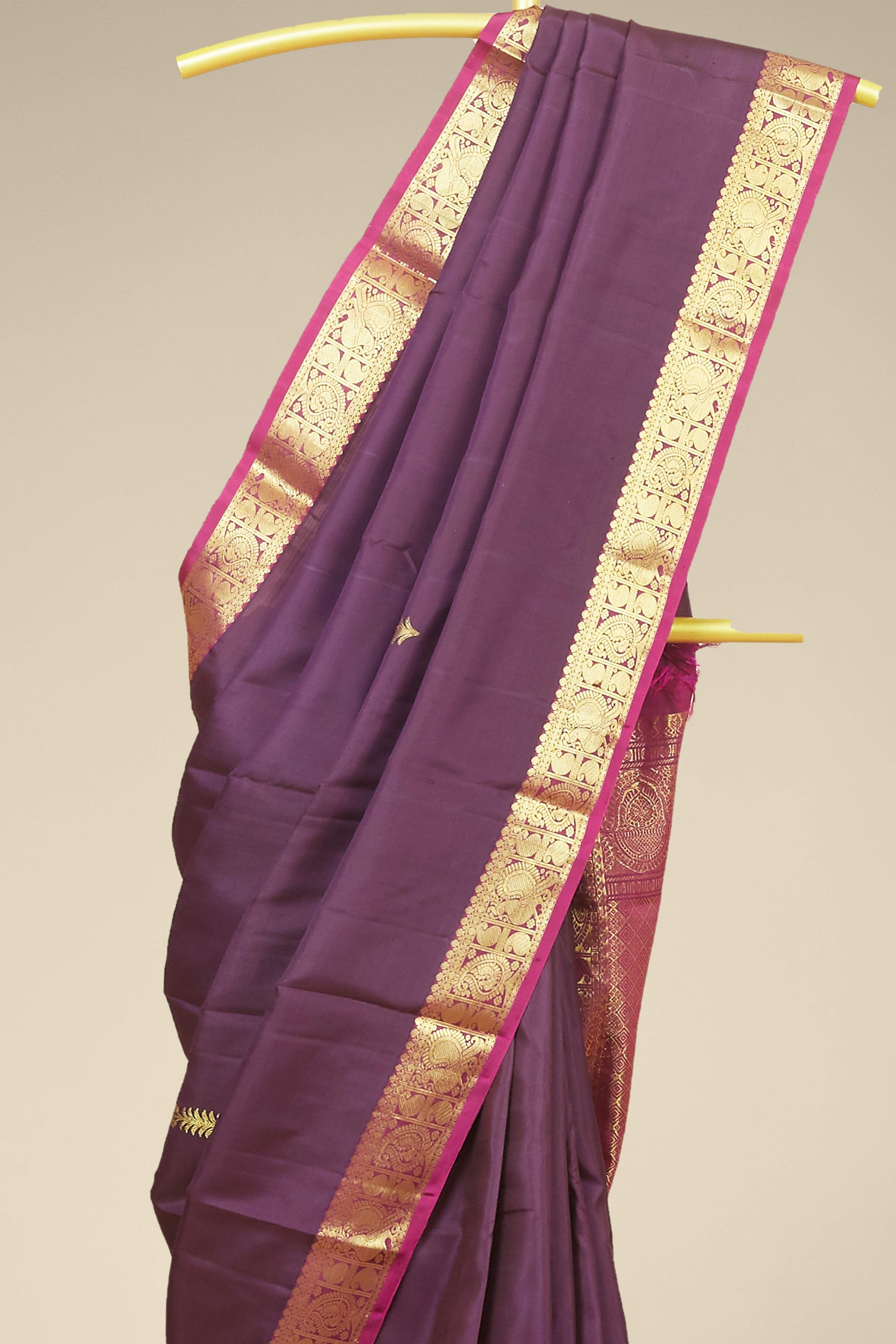 Purple Kanchipuram silks saree