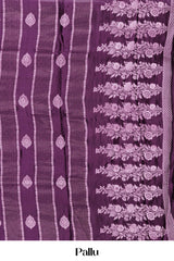 Purple Striped pallu design