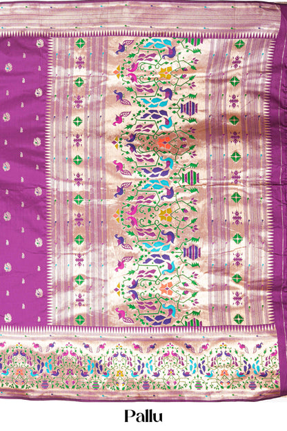 Purple art soft silk elegant saree