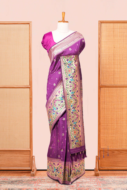 Purple art soft silk rich texture saree