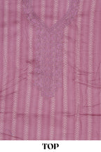 Purple cotton embroidery dress material