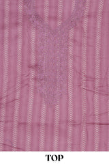 Purple cotton embroidery dress material