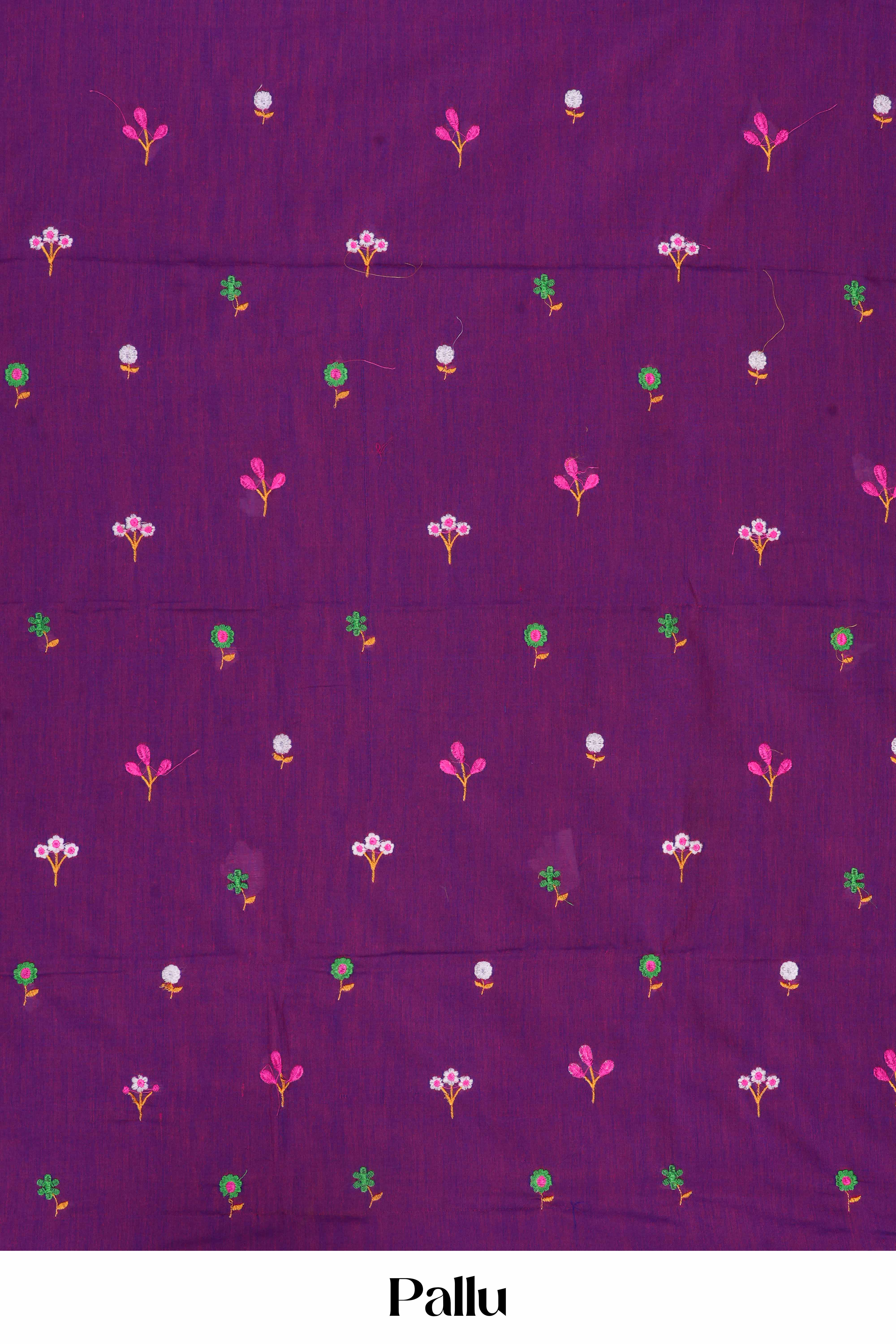 Purple cotton handloom fabric
