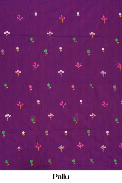 Purple cotton handloom fabric