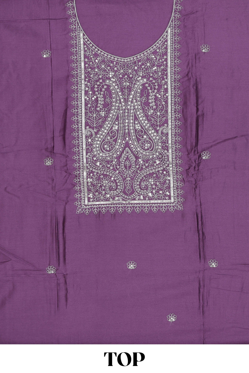Purple cotton silk festive dress material