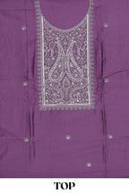 Purple cotton silk festive dress material