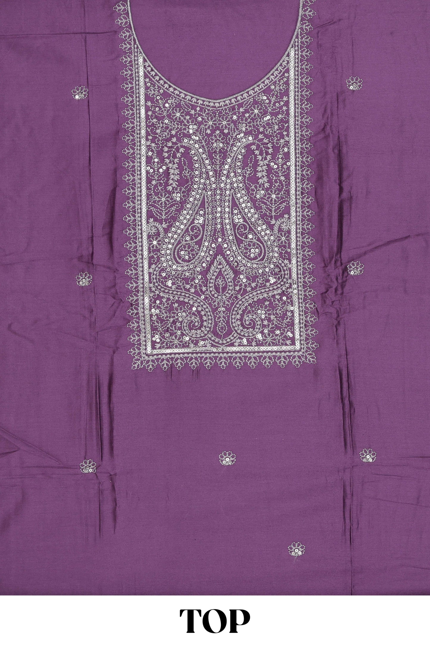 Purple cotton silk festive dress material