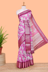 Purple dola floral saree