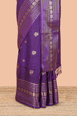 Purple dola silk festive saree