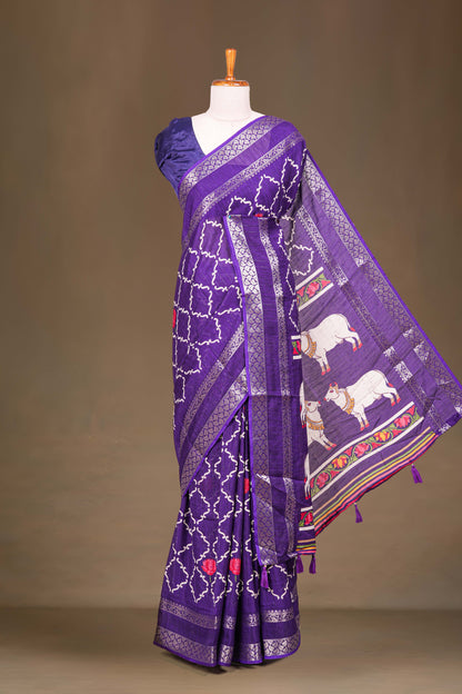 Purple dola silk weave