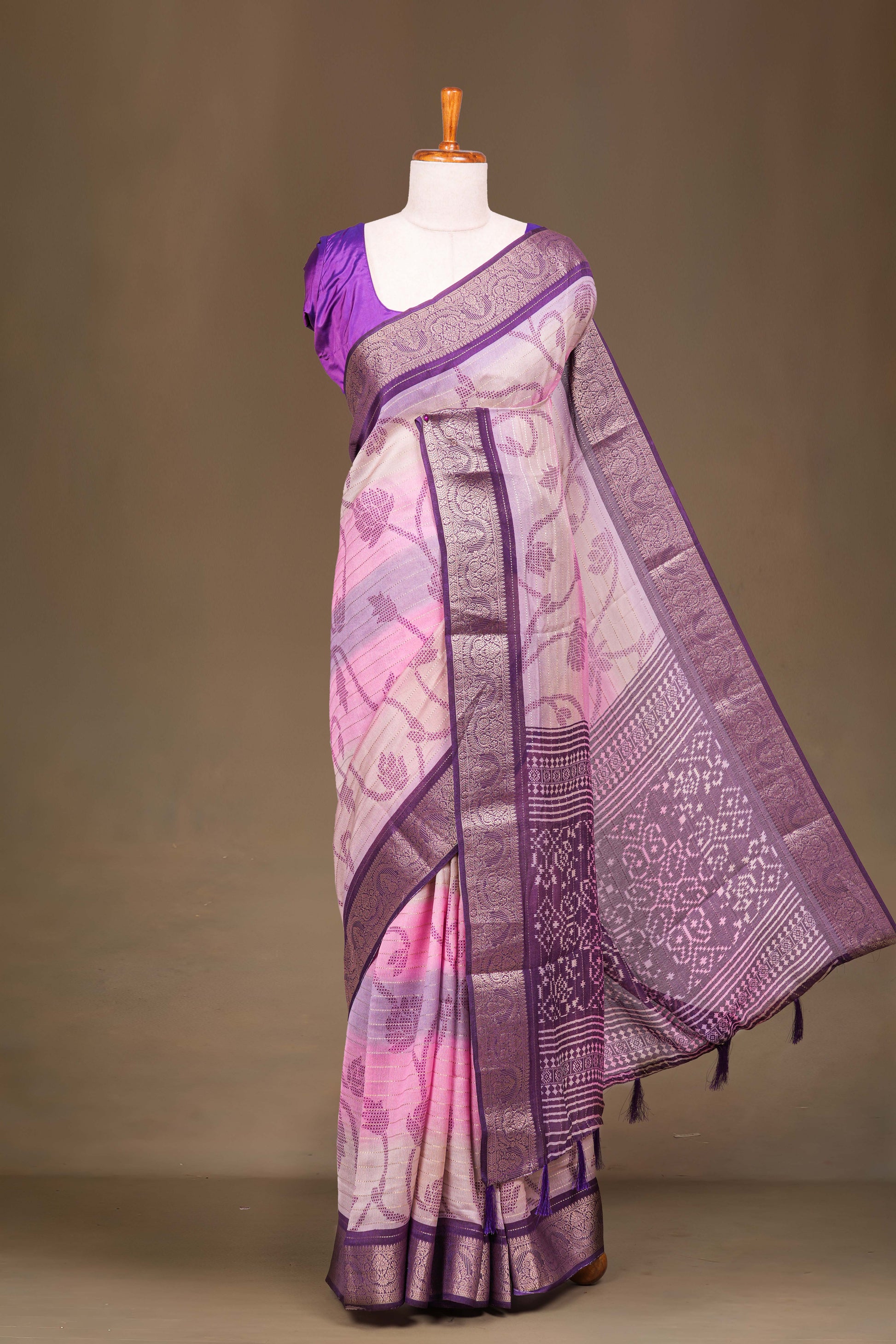 Purple festive designer drape