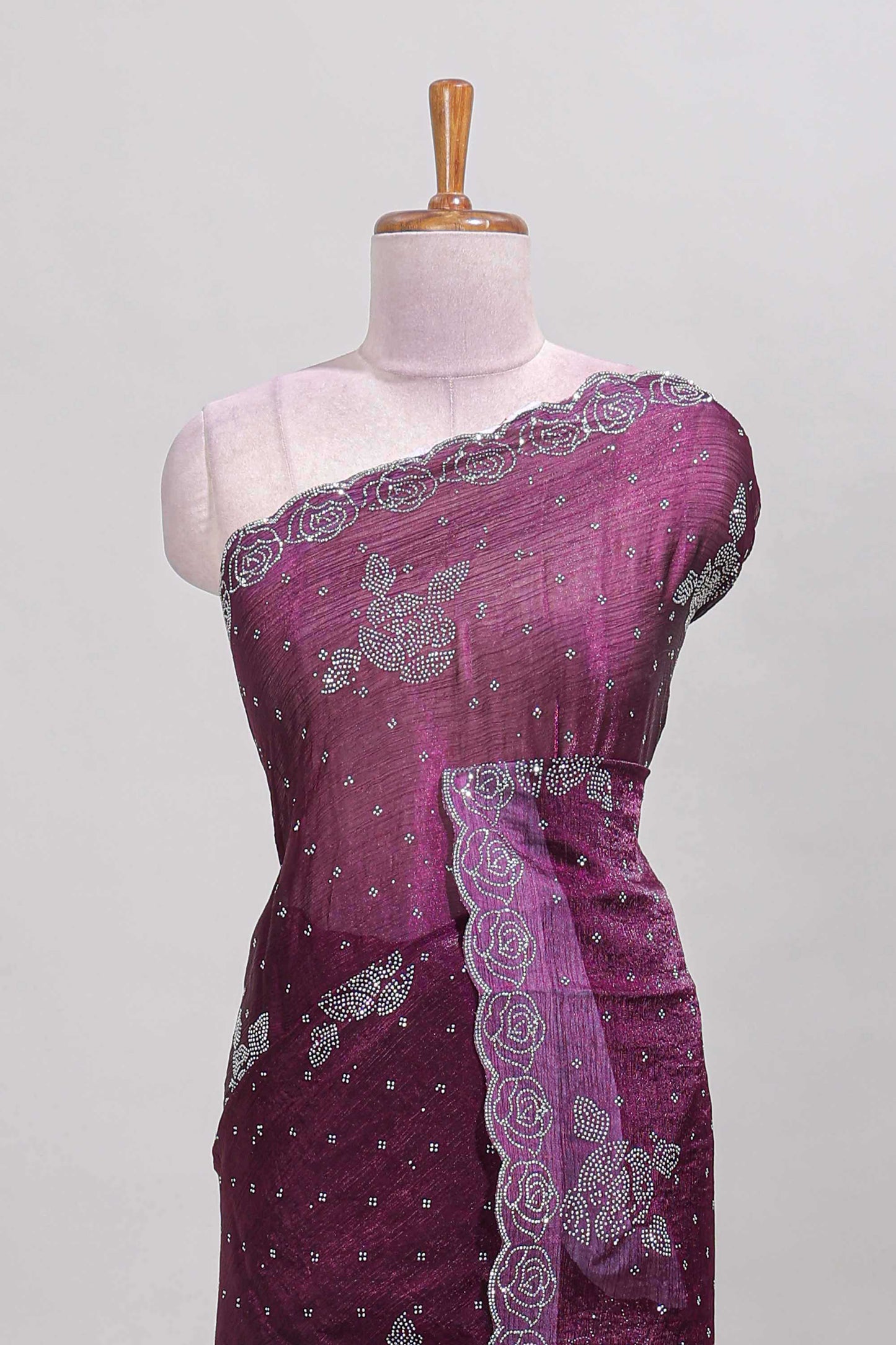 Purple festive designer saree