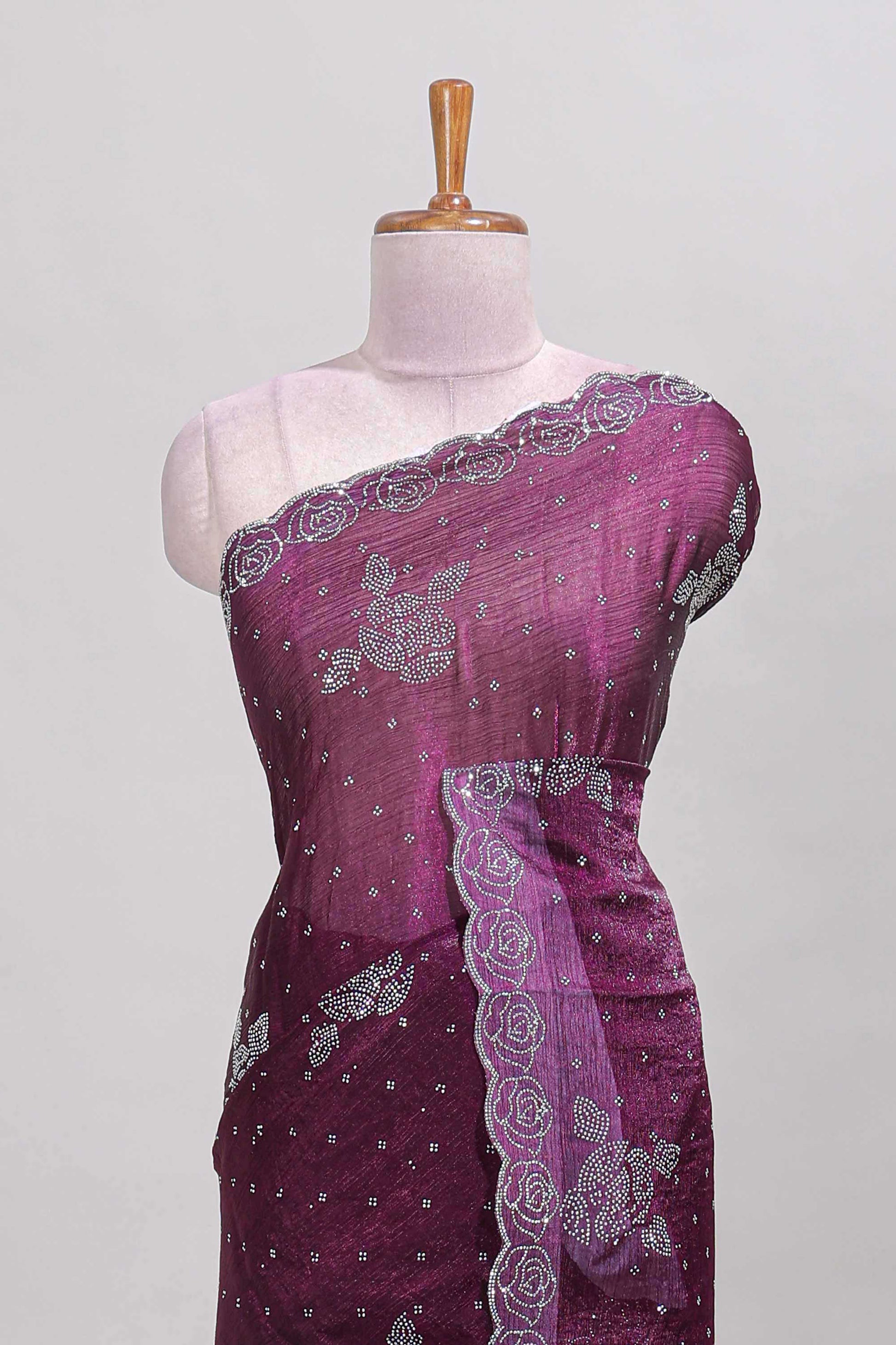Purple festive designer saree