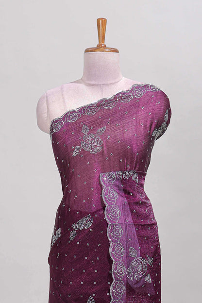 Purple festive designer saree
