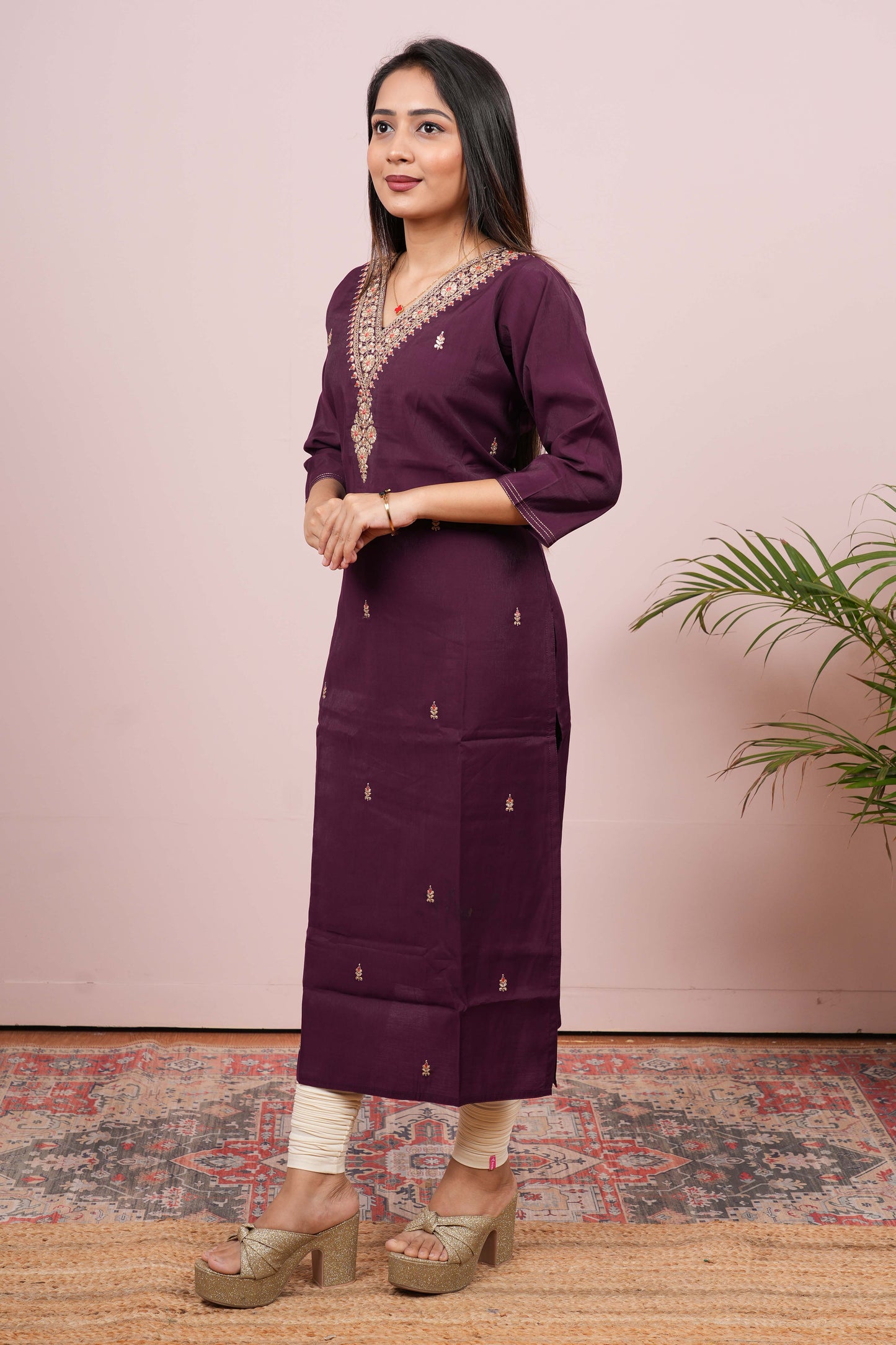 Purple festive ethnic outfit
