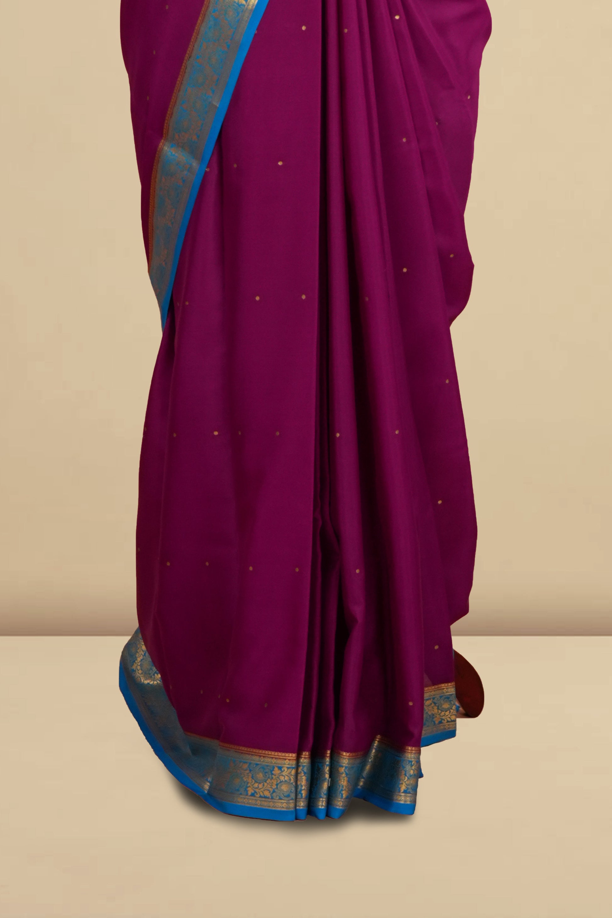 Purple gold butta saree