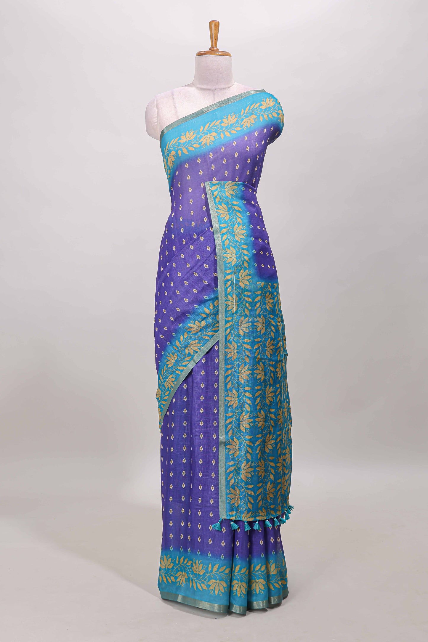  Purple linen cotton sarees
