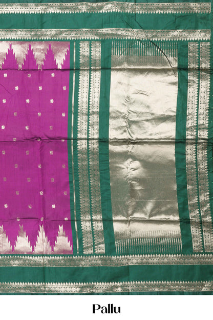 Purple semi art silk festive saree