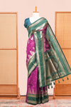 Purple semi art silk zari motif saree