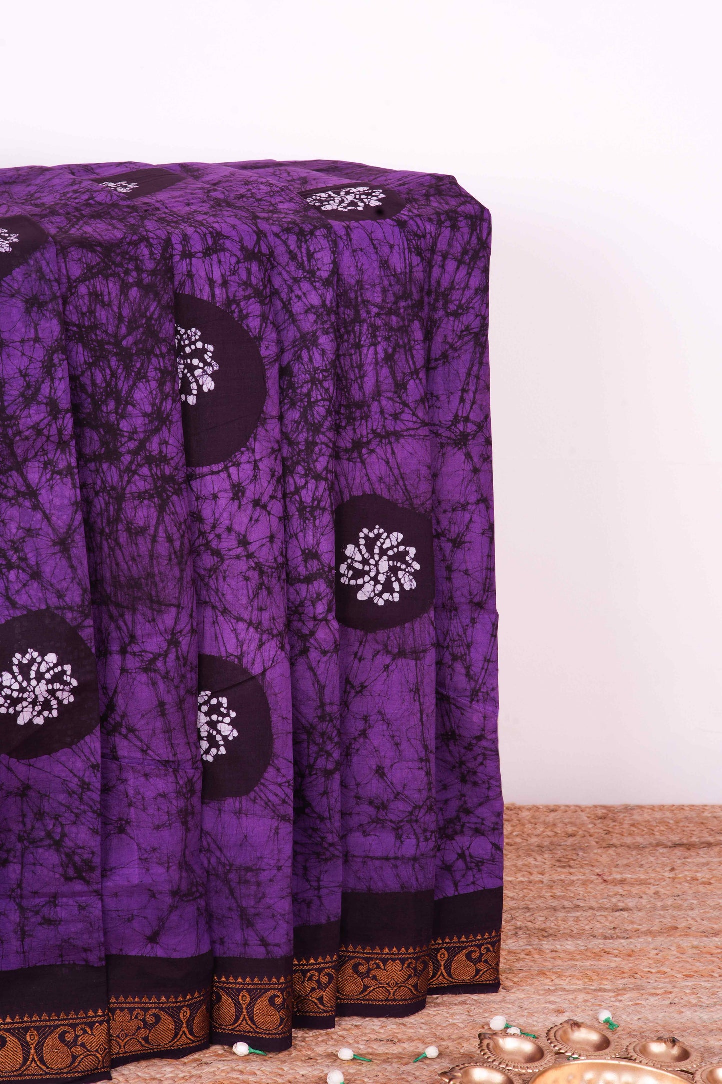 Purple sungudi cotton weave 
