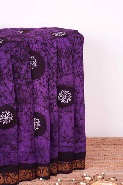 Purple sungudi cotton weave 
