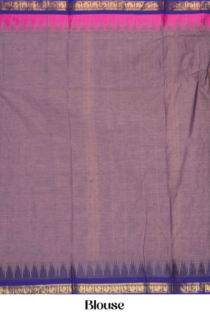 Purple thread butta cotton saree
