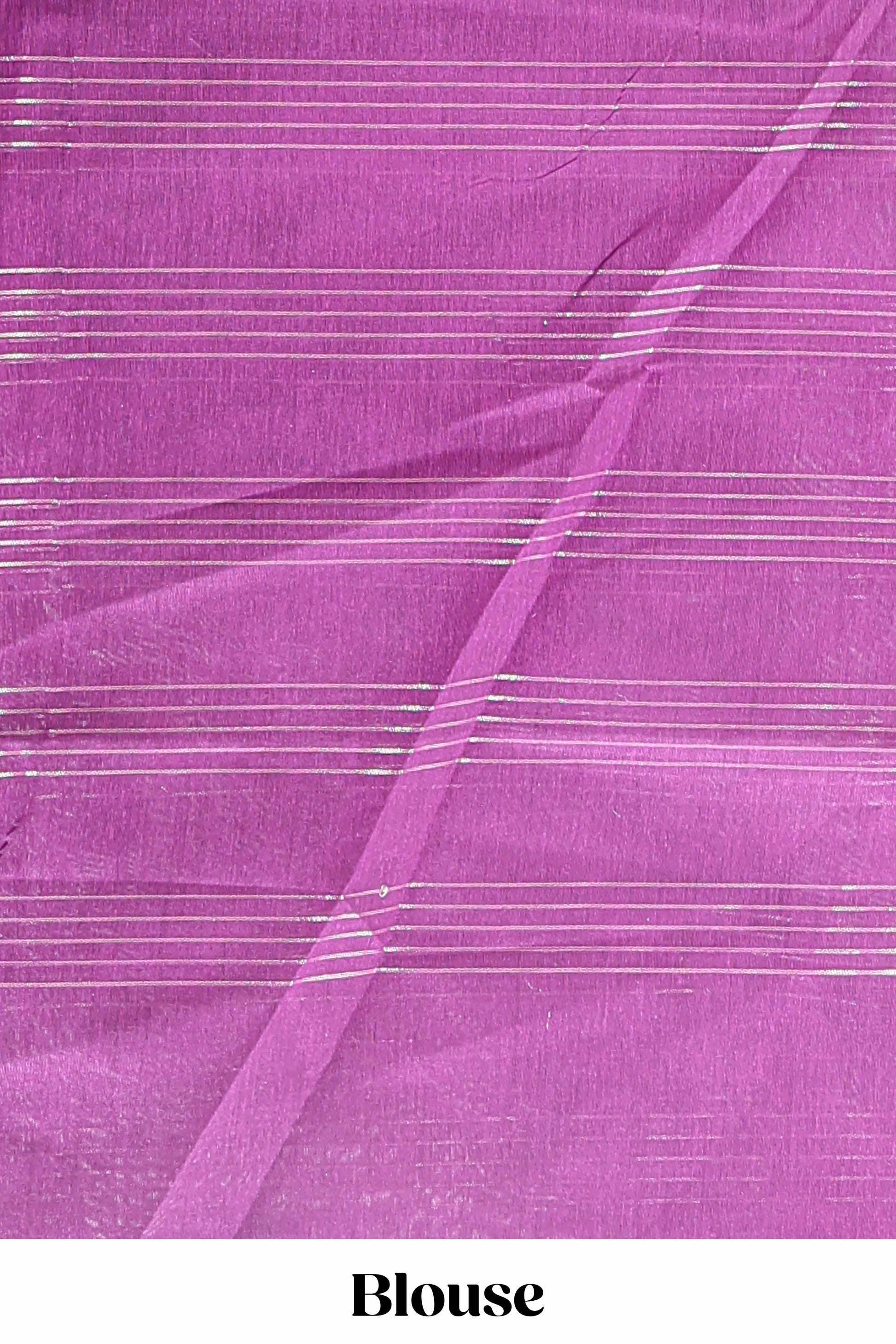 Purple traditional chanderi saree checked pattern