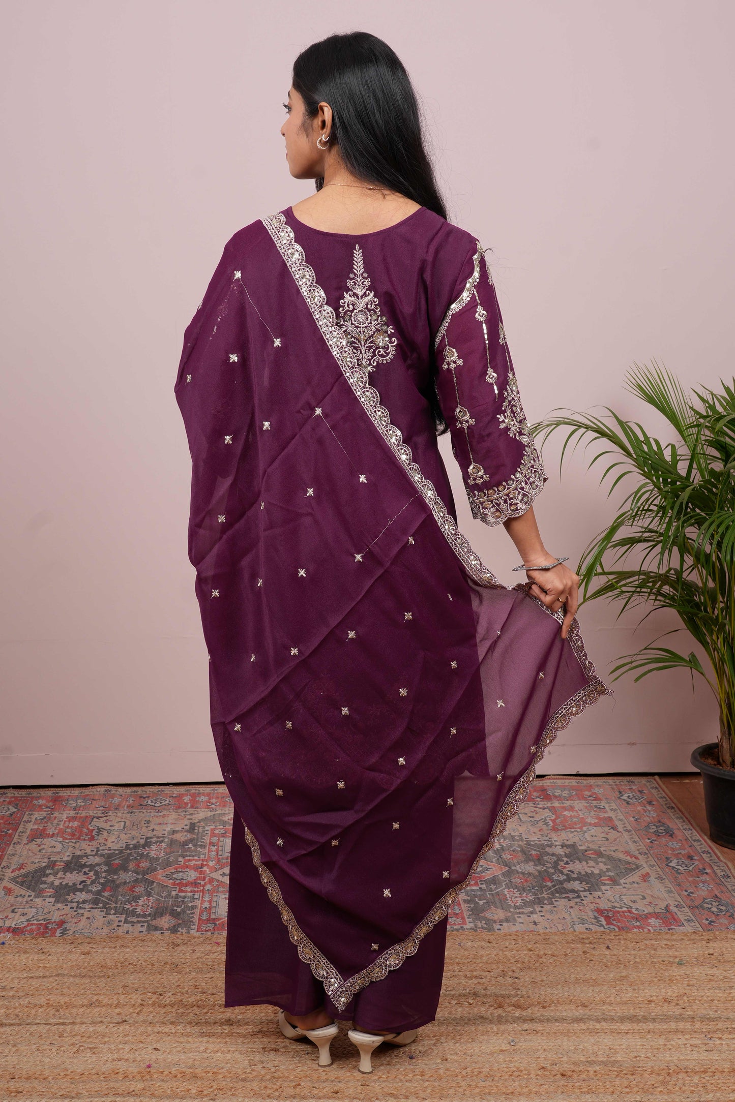 Purple traditional ethnic Chudidhar