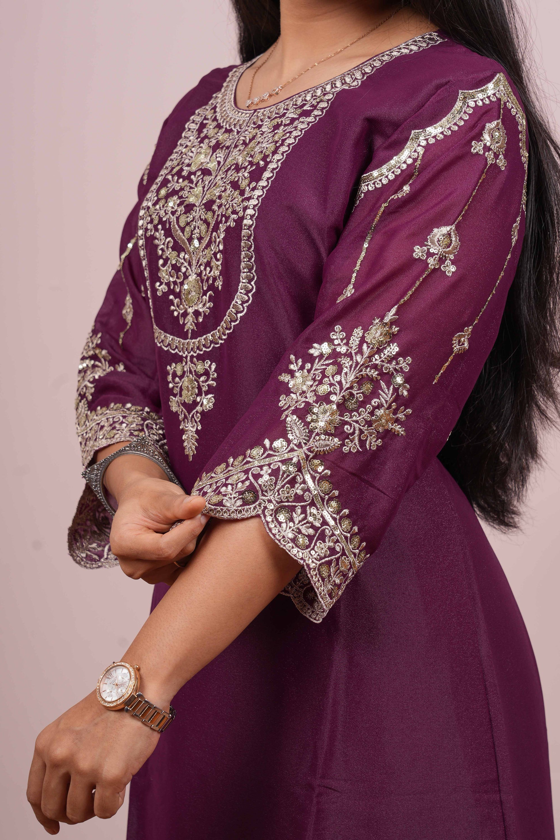 Purple traditional ethnic outfit