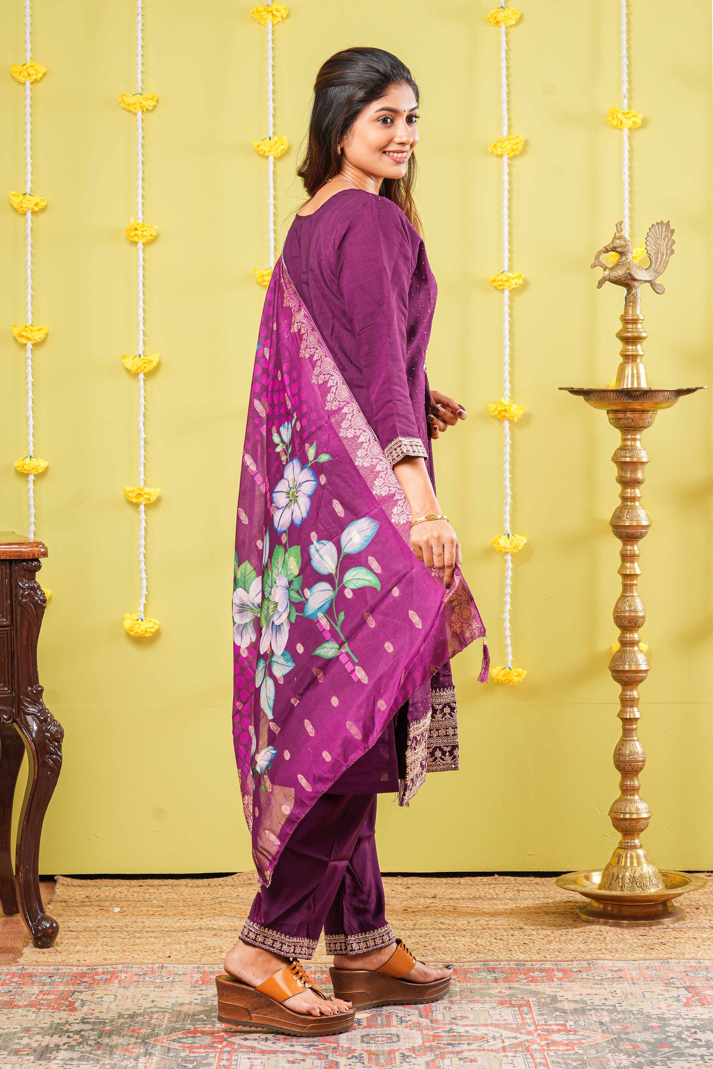 Purple traditional salwar suit