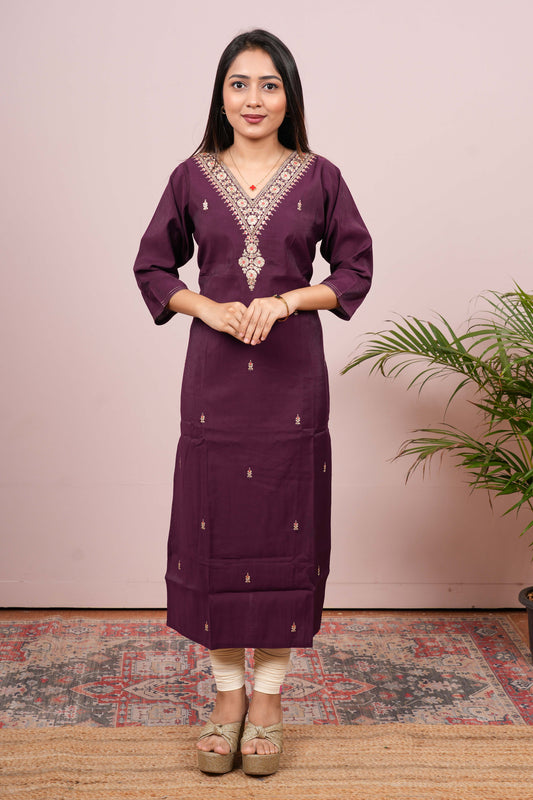 Purple zari butta salwar suit set