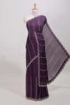 Purple zigzag stripe saree