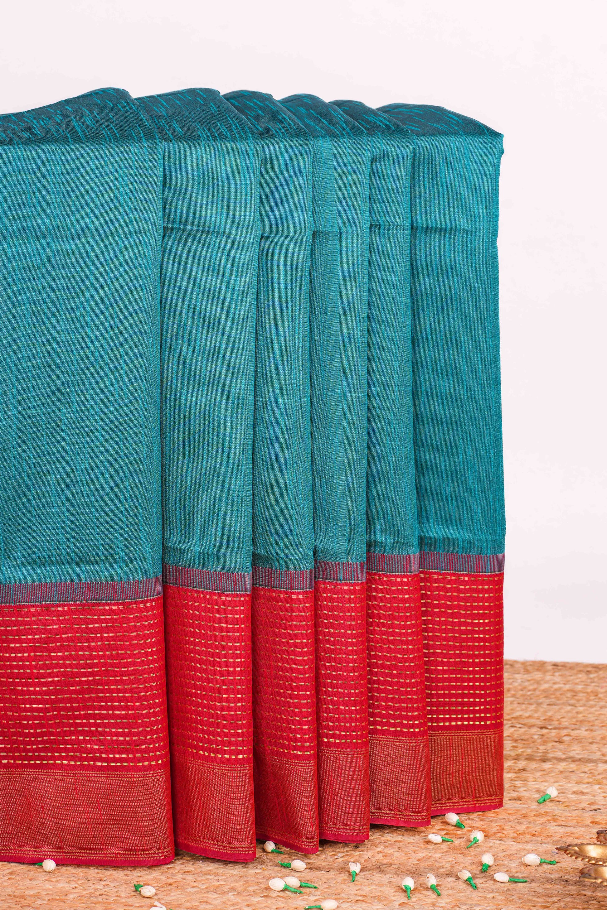 Rama Blue Semi Tussar Saree